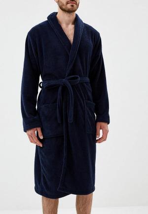 Халат домашний Marks & Spencer. Цвет: синий