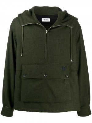 Куртка с кулиской и воротником на молнии Kenzo. Цвет: зеленый