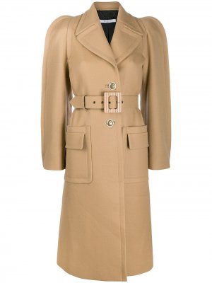 Однобортное пальто с поясом Givenchy. Цвет: коричневый