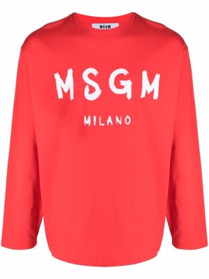 Толстовка с логотипом MSGM. Цвет: красный
