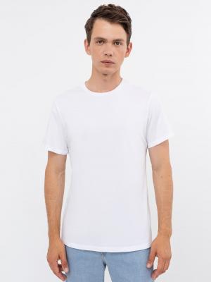 Прямая однотонная футболка белого цвета из хлопка Mark Formelle. Цвет: белый sanitized