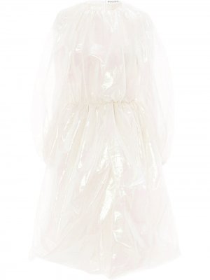 Платье миди с драпировкой и длинными рукавами JW Anderson. Цвет: белый
