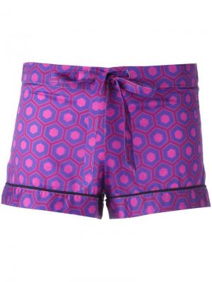 Пижамные шорты с геометрическим принтом Otis Batterbee. Цвет: розовый и фиолетовый