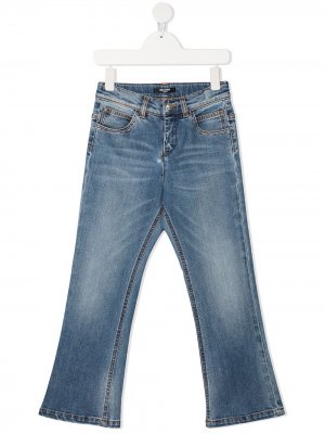 Прямые джинсы средней посадки Balmain Kids. Цвет: синий