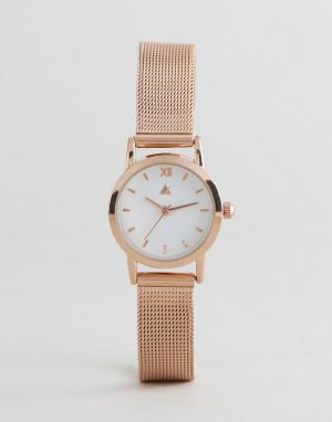 Часы с сетчатым ремешком цвета розового золота ASOS CURVE. Цвет: медный