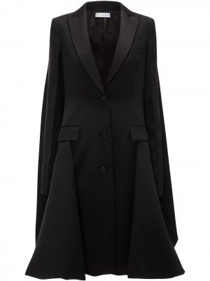 Однобортное пальто с драпировкой JW Anderson. Цвет: черный