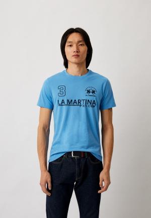 Футболка La Martina. Цвет: голубой