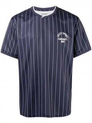 Полосатая футболка с короткими рукавами Carhartt WIP. Цвет: синий