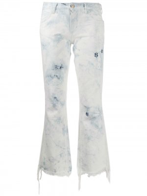 Расклешенные джинсы с принтом тай-дай Alanui. Цвет: белый