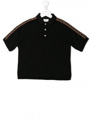 Рубашка-поло с логотипом Fendi Kids. Цвет: черный