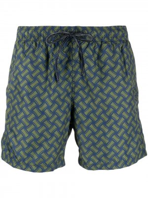 Плавки-шорты с геометричным принтом Drumohr. Цвет: зеленый