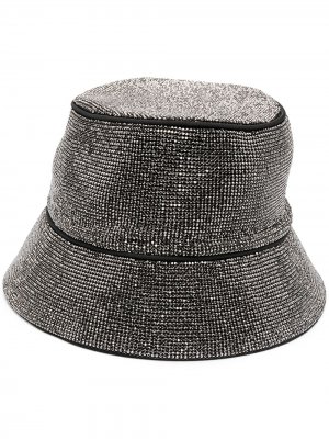 Шляпа с кристаллами Kara. Цвет: серебристый
