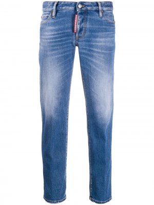 Укороченные джинсы кроя слим Dsquared2. Цвет: синий