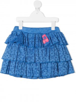 Кружевная юбка с оборками Mini Rodini. Цвет: синий