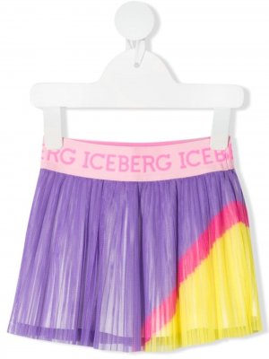 Плиссированная юбка из тюля Iceberg Kids. Цвет: розовый
