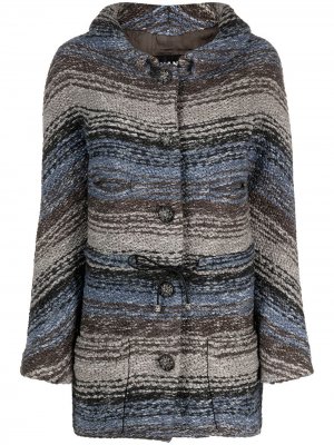 Вязаный пиджак 2010-го года в полоску Chanel Pre-Owned. Цвет: серый