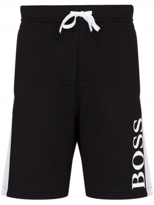 Спортивные шорты с логотипом BOSS. Цвет: черный