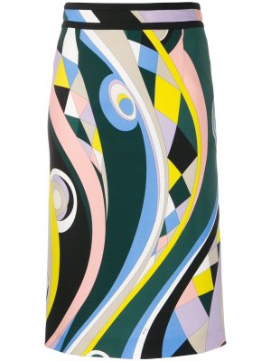 Юбка-карандаш с абстрактным принтом Emilio Pucci. Цвет: разноцветный