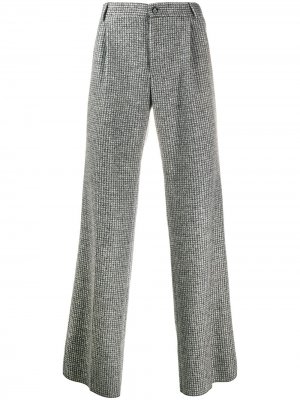 Клетчатые брюки прямого кроя Dolce & Gabbana. Цвет: серый
