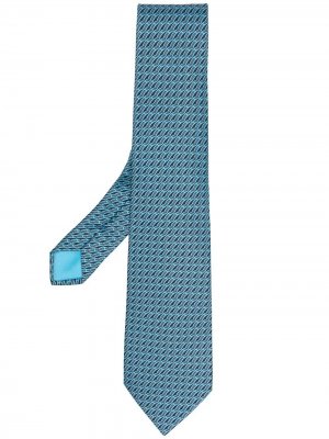 Жаккардовый галстук pre-owned с логотипом Hermès. Цвет: синий