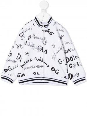 Толстовка с логотипом Dolce & Gabbana Kids. Цвет: белый