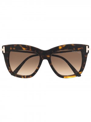 Солнцезащитные очки Dasha в квадратной оправе TOM FORD Eyewear. Цвет: коричневый