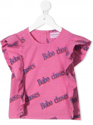 Блузка с логотипом Bobo Choses. Цвет: розовый