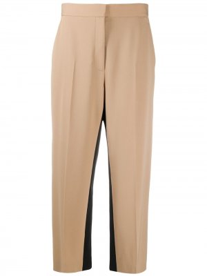 Укороченные брюки со вставками Stella McCartney. Цвет: коричневый