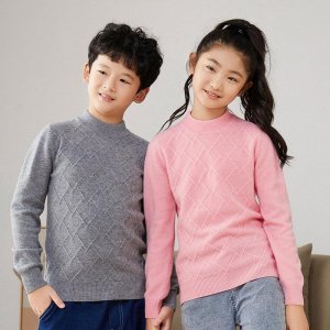 Детский свитер 100% шерсть мериноса дети зима толстая пуловер мягкий теплый осенний джемпер вязаный топ VALIANLY