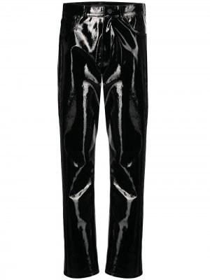 Лакированные брюки свободного кроя David Koma. Цвет: черный