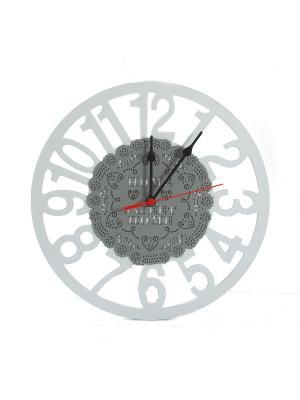 Часы настенные Кружевное чудо 30 см Русские подарки. Цвет: серо-голубой, бежевый