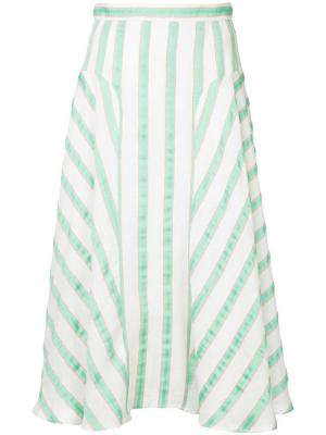 Расклешенная приталенная юбка Delpozo. Цвет: зеленый