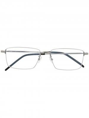 Очки Wire в прямоугольной оправе Saint Laurent Eyewear. Цвет: серебристый