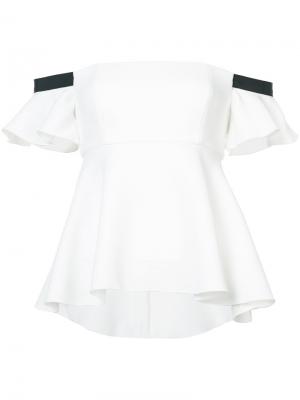Расклешенная блузка с открытыми плечами Rachel Zoe. Цвет: белый