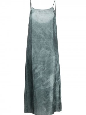 Платье макси с эффектом потертости Uma Wang. Цвет: синий