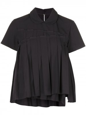 Блузка с короткими рукавами и складками Comme Des Garçons Tricot. Цвет: черный