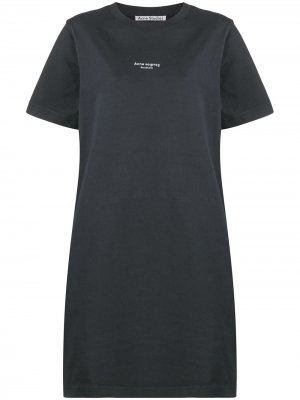 Платье-футболка с логотипом Acne Studios. Цвет: черный