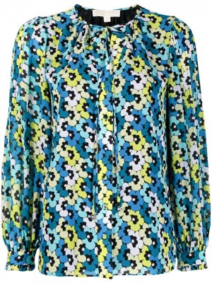 Блузка с цветочным принтом Michael Kors. Цвет: синий