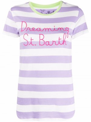 Полосатая футболка Dana с вышивкой Mc2 Saint Barth. Цвет: фиолетовый