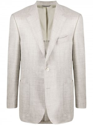 Однобортный пиджак строгого кроя Canali. Цвет: нейтральные цвета