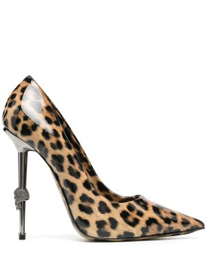 Туфли с заостренным носком и леопардовым принтом Philipp Plein. Цвет: нейтральные цвета