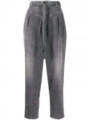 Укороченные джинсы с завышенной талией и поясом Pinko. Цвет: серый