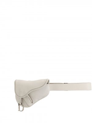Полукруглая поясная сумка Christian Dior. Цвет: белый