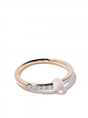 Кольцо Mama non из розового золота с бриллиантами и лунным камнем Pomellato. Цвет: белый