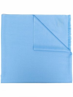 Кашемировый шарф с бахромой N.Peal. Цвет: синий