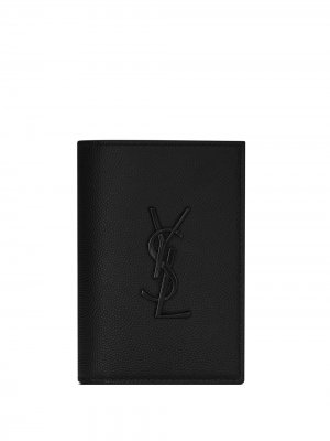 Бумажник с монограммой Saint Laurent. Цвет: черный