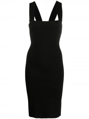 Расклешенное платье с разрезом на воротнике P.A.R.O.S.H.. Цвет: черный