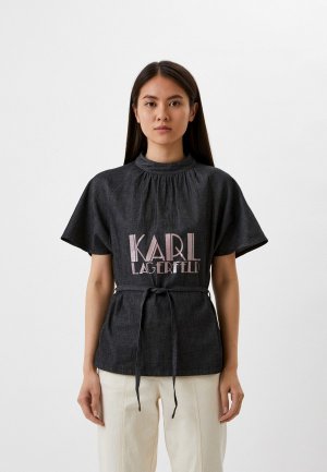 Блуза Karl Lagerfeld Denim. Цвет: серый