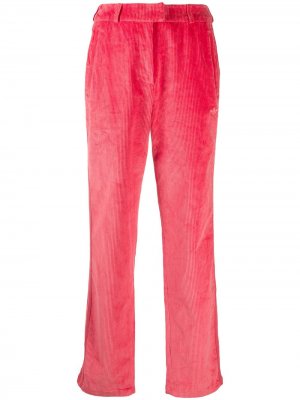 Вельветовые брюки с лампасами adidas. Цвет: розовый