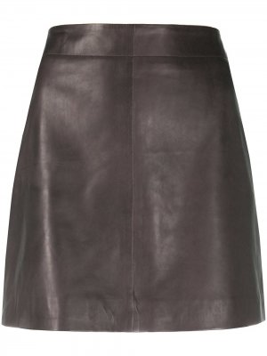Байкерская юбка мини P.A.R.O.S.H.. Цвет: коричневый